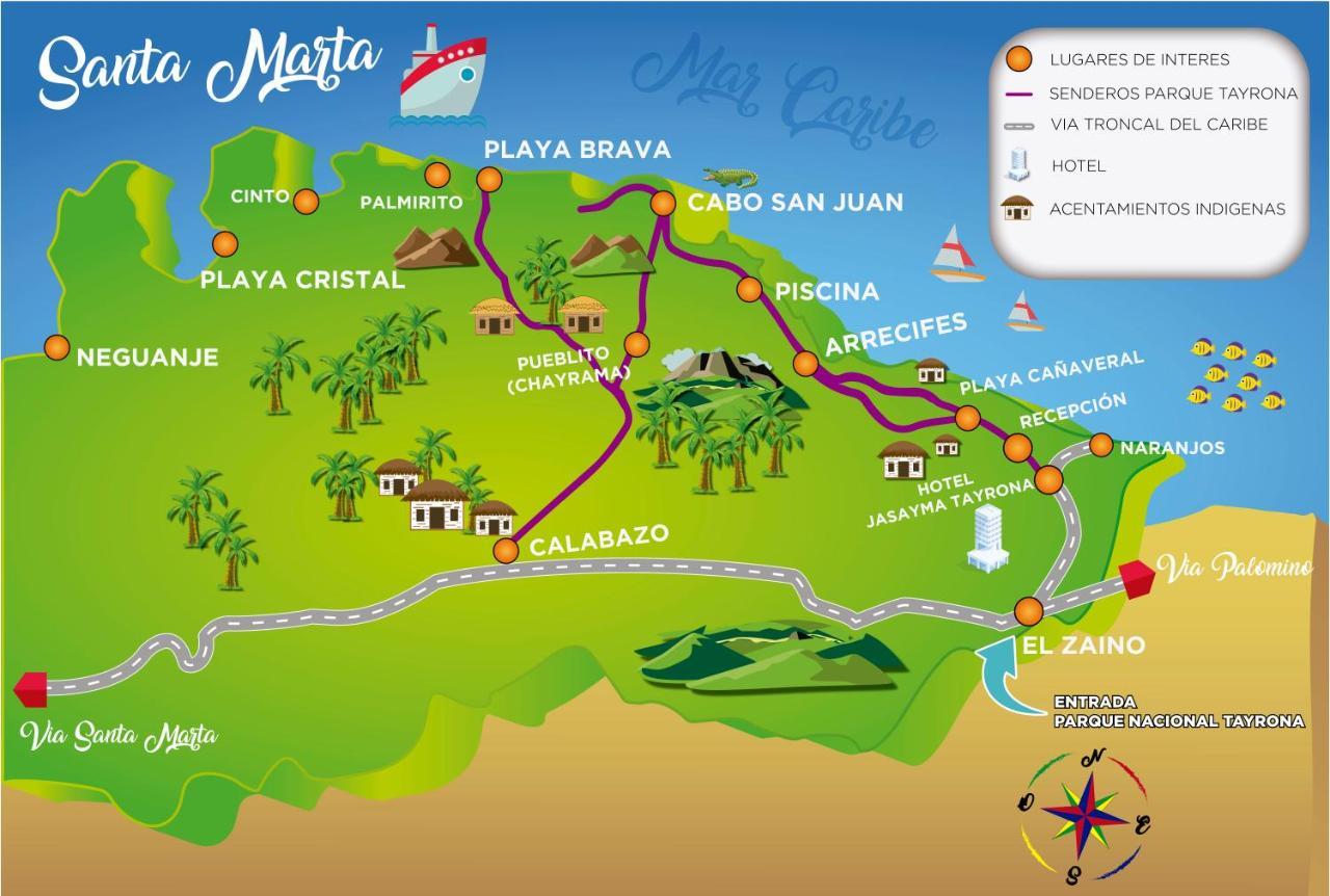 Hotel Jasayma Dentro Del Parque Tayrona 埃尔扎伊诺 外观 照片